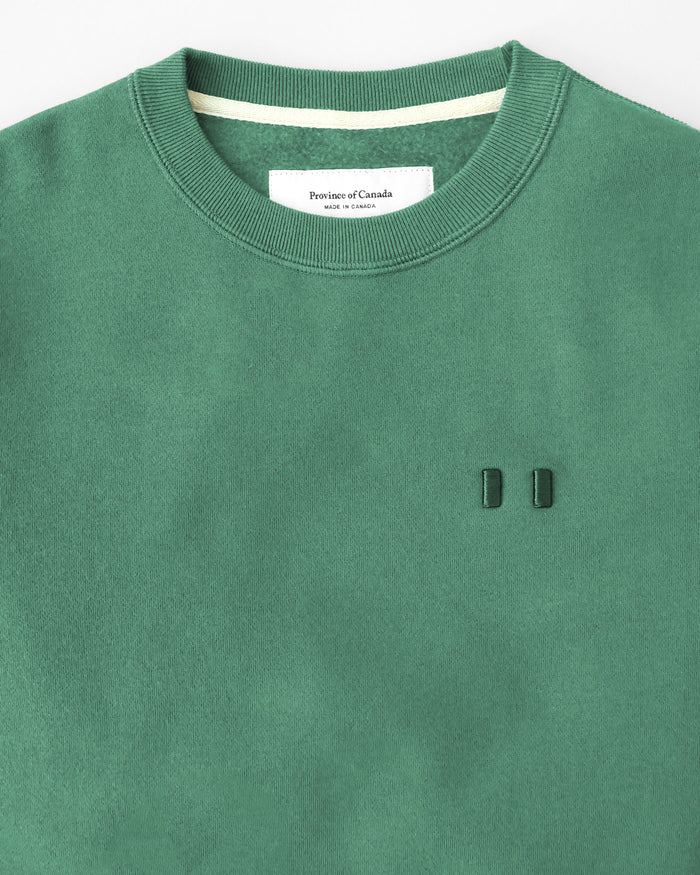 Made in Canada Flag Fleece Sweatshirt Green - Unisex - Province of Canada
