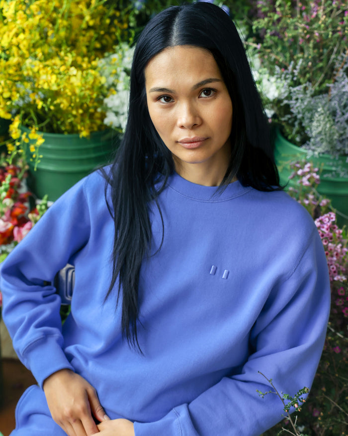 Made in Canada Flag Fleece Sweatshirt Periwinkle - Unisex - Province of Canada