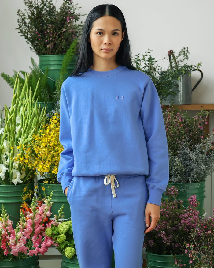 Made in Canada Flag Fleece Sweatshirt Periwinkle - Unisex - Province of Canada