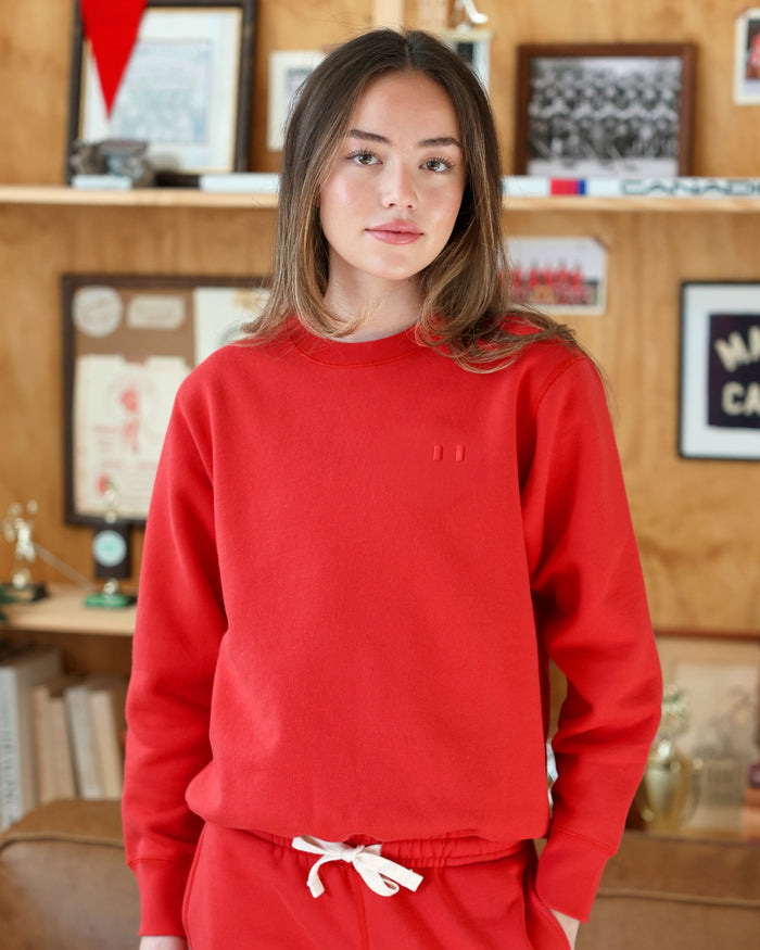 Made in Canada Flag Fleece Sweatshirt Red - Unisex - Province of Canada