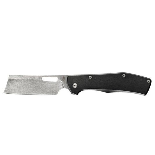 Gerber Flatiron cleaver style everyday carry folding knife in grey with frame lock