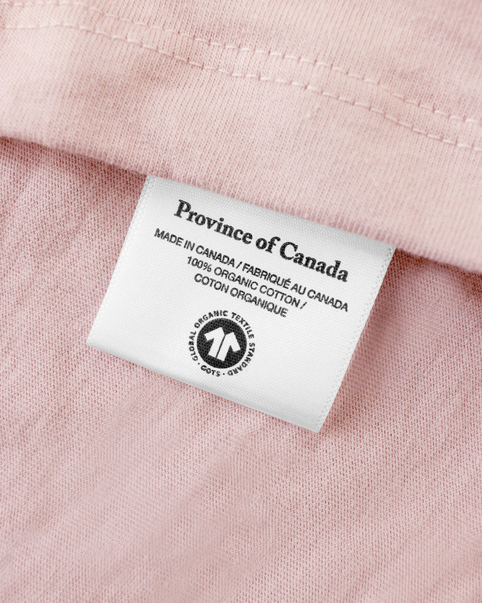 100% Organic Cotton Made in Canada Monday Tee T-Shirt Dusk Dirty Pink Champagne - Province of Canada