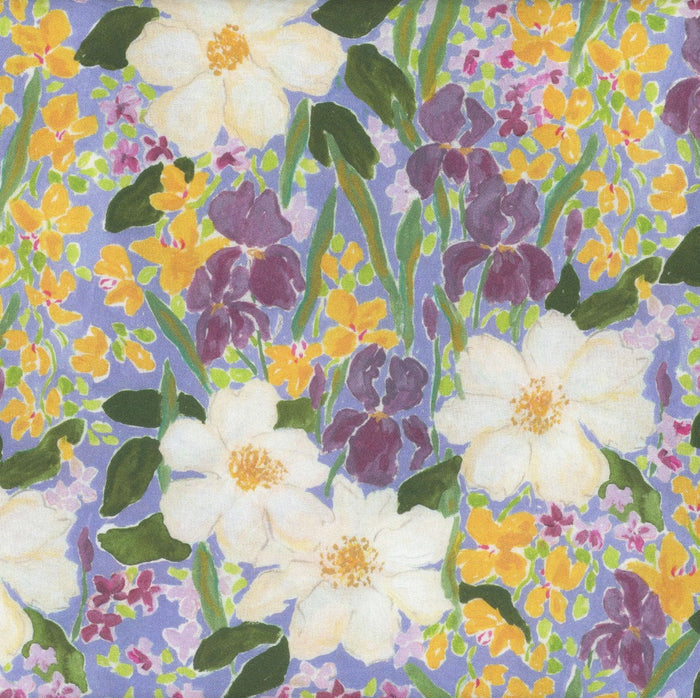 Floral on Purple 100% Cotton Sold by the Yard Novelty