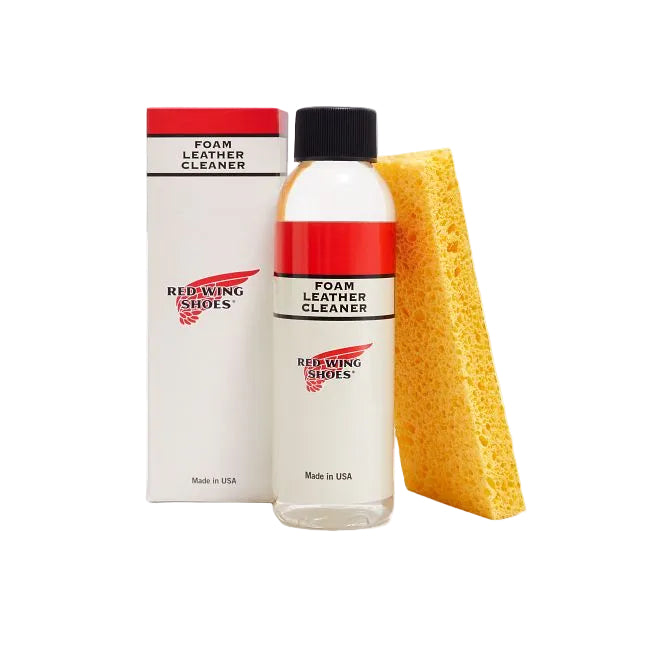 Red Wing foam leather cleaner for full grain and oil tanned leather work boots