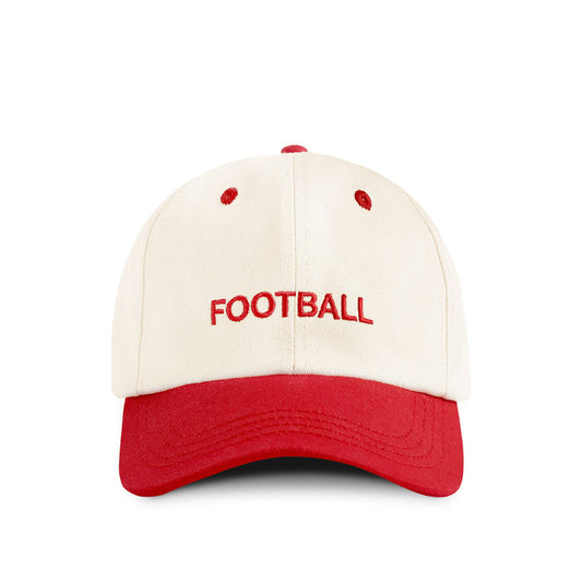 Made in Canada 100% Cotton Red Natural Football Helvetica Baseball Hat - Province of Canada