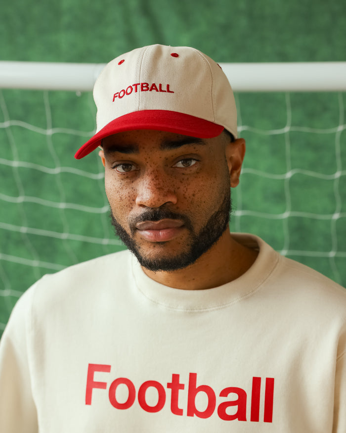 Made in Canada 100% Cotton Red Natural Football Helvetica Baseball Hat - Province of Canada
