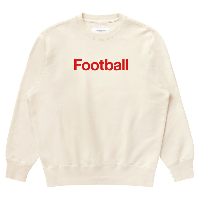 Made in Canada 100% Organic Cotton Football Helvetica Sweatshirt Natural - Unisex - Province of Canada