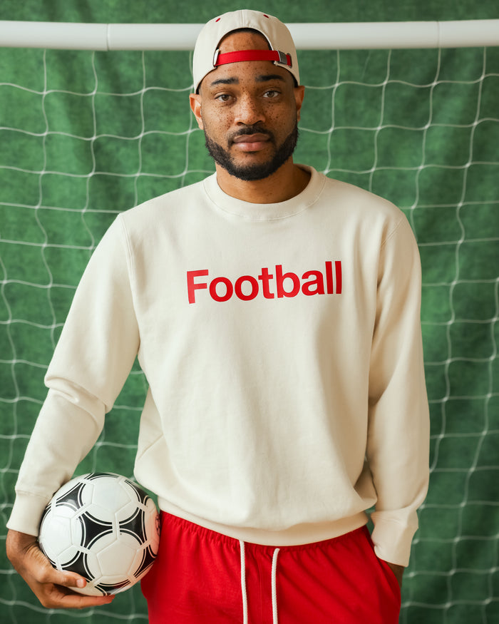 Made in Canada 100% Organic Cotton Football Helvetica Sweatshirt Natural - Unisex - Province of Canada