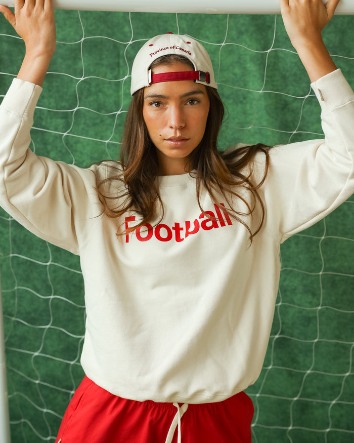 Made in Canada 100% Organic Cotton Football Helvetica Sweatshirt Natural - Unisex - Province of Canada