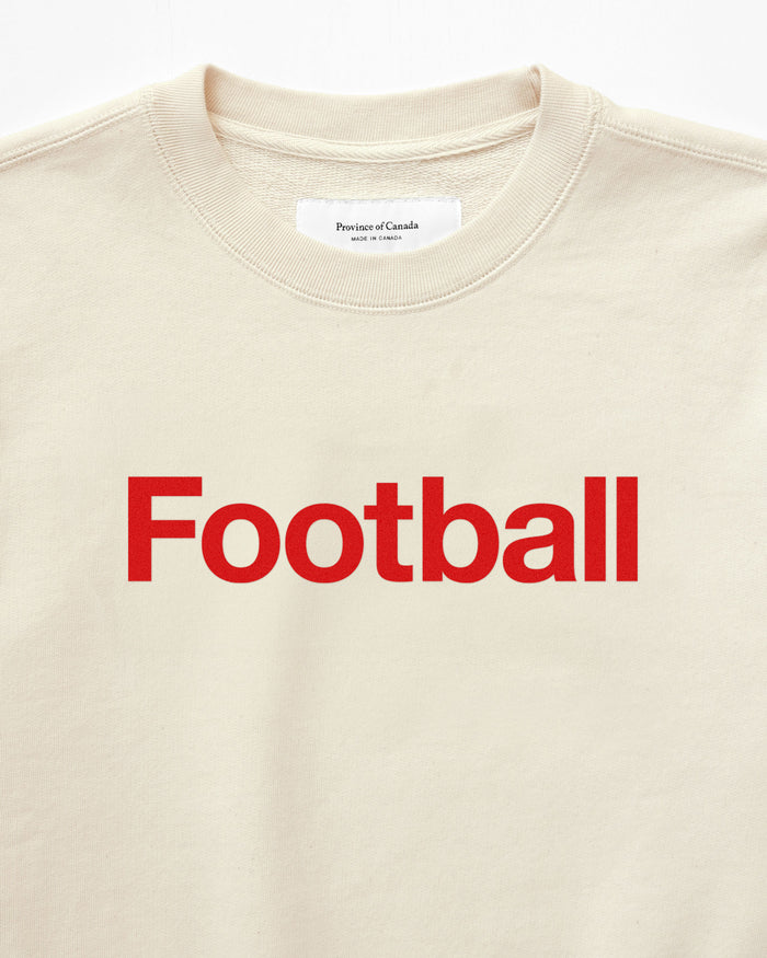 Made in Canada 100% Organic Cotton Football Helvetica Sweatshirt Natural - Unisex - Province of Canada
