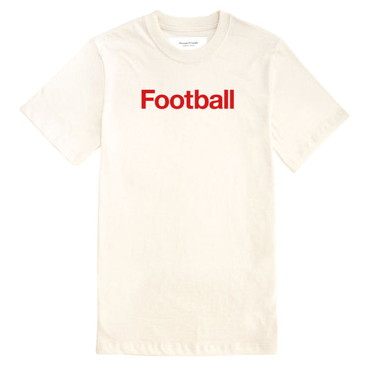 Made in Canada 100% Organic Cotton Football Helvetica Tee Natural - Unisex - Province of Canada