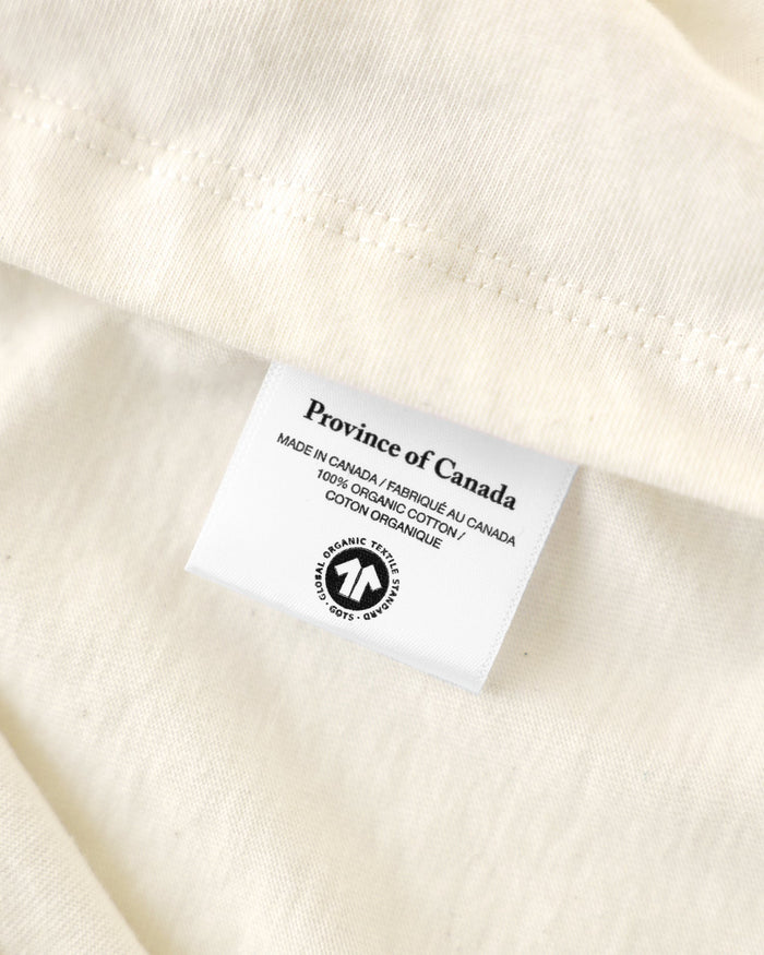 Made in Canada 100% Organic Cotton Football Helvetica Tee Natural - Unisex - Province of Canada