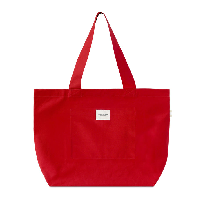 Made in Canada 100% Cotton Football Helvetica Tote Bag Red - Province of Canada