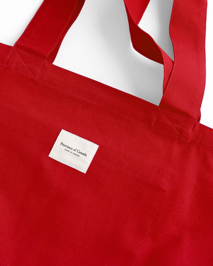 Made in Canada 100% Cotton Football Helvetica Tote Bag Red - Province of Canada
