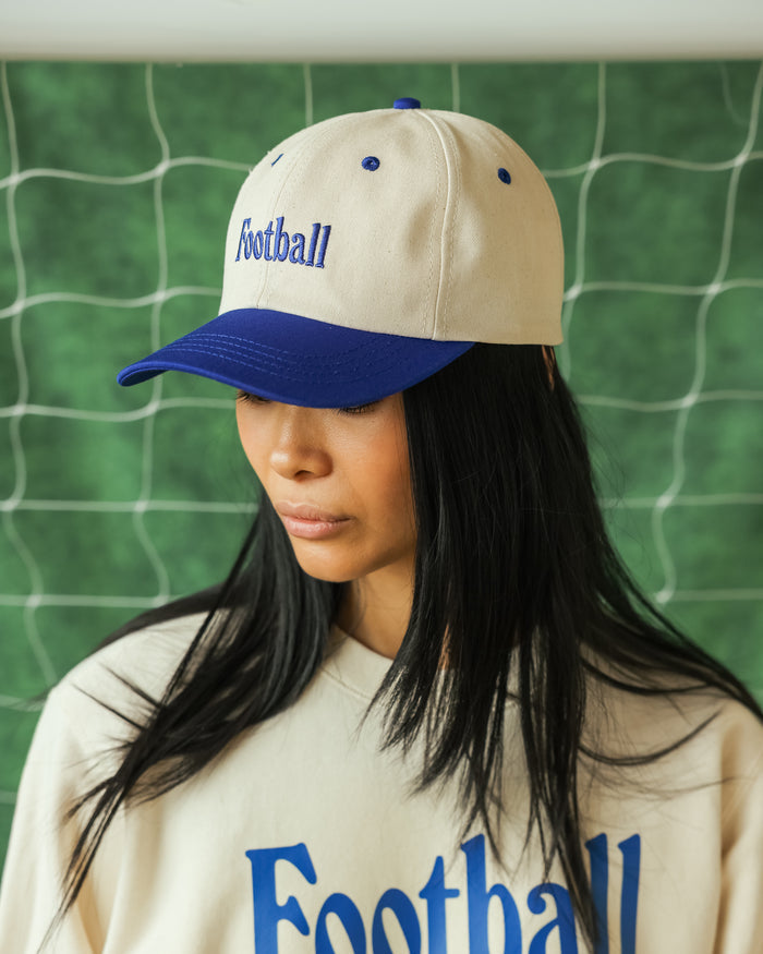 Made in Canada 100% Cotton Royal Blue Natural Football Retro Baseball Hat - Province of Canada
