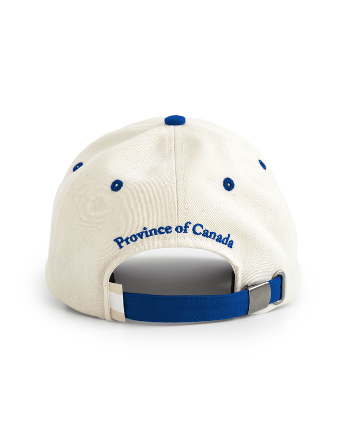Made in Canada 100% Cotton Royal Blue Natural Football Retro Baseball Hat - Province of Canada