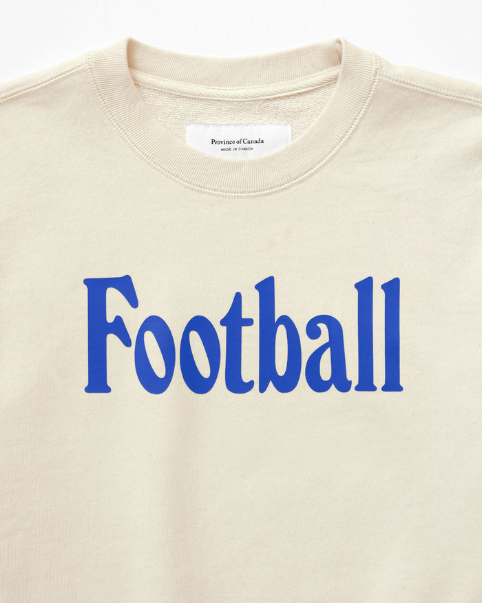 Made in Canada 100% Organic Cotton Football Retro Sweatshirt Natural - Unisex - Province of Canada