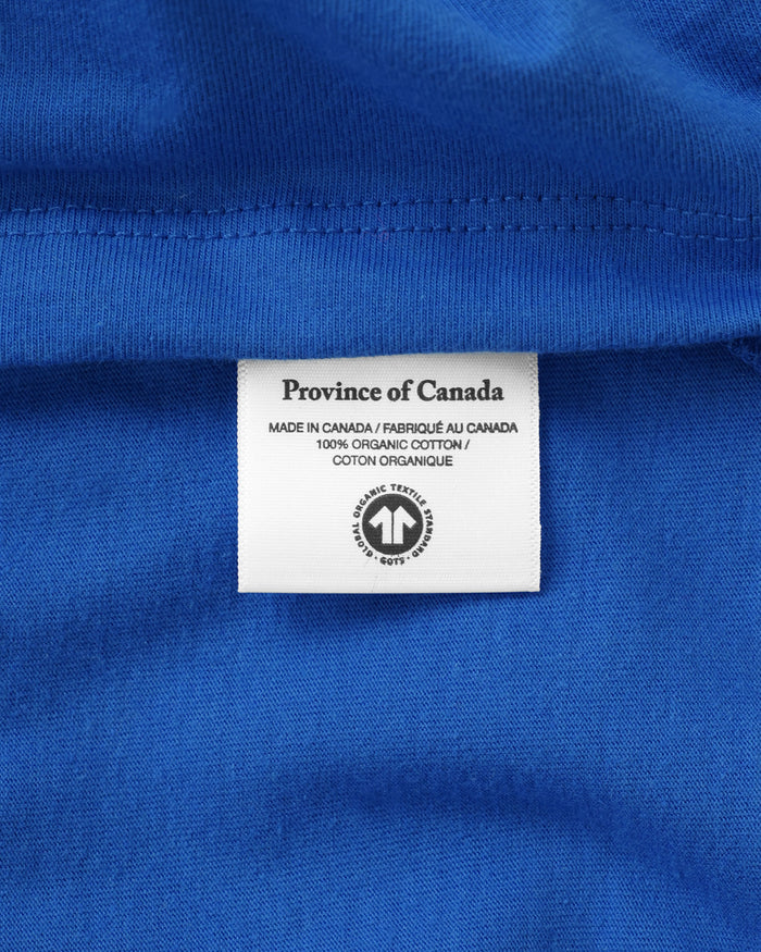 Made in Canada 100% Organic Cotton Football Retro Tee Royal - Unisex - Province of Canada