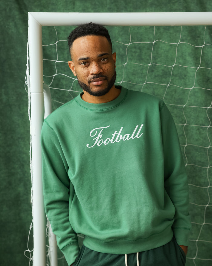 Made in Canada 100% Organic Cotton Football Script Sweatshirt Green - Unisex - Province of Canada