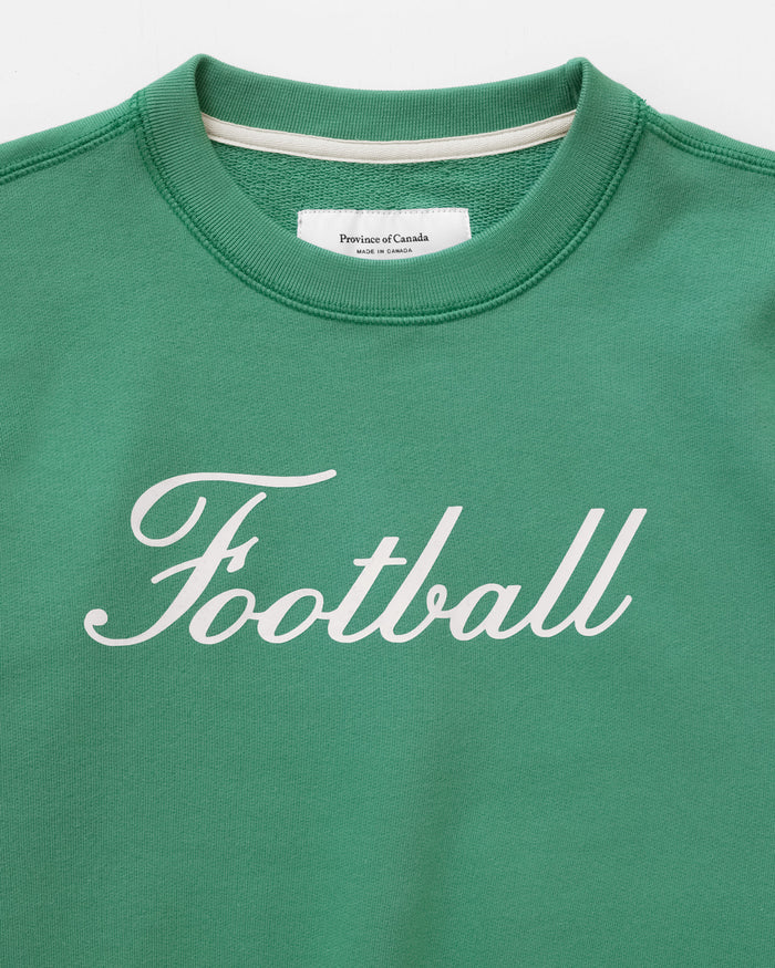 Made in Canada 100% Organic Cotton Football Script Sweatshirt Green - Unisex - Province of Canada