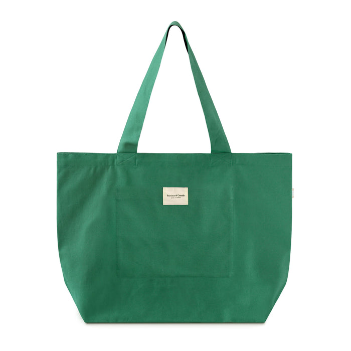 Made in Canada 100% Cotton Football Script Tote Bag Green - Province of Canada
