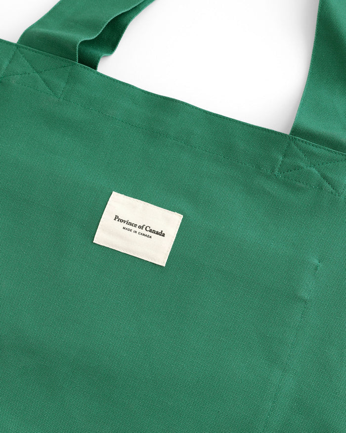 Made in Canada 100% Cotton Football Script Tote Bag Green - Province of Canada
