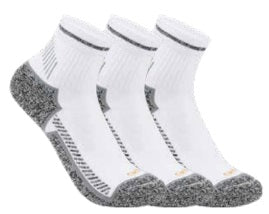 Carhartt Force midweight quarter socks in white, three pack
