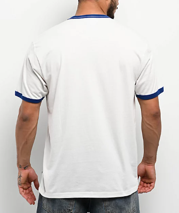 Brixton Ford King of the Mountains ringer t-shirt in white, alternate product view
