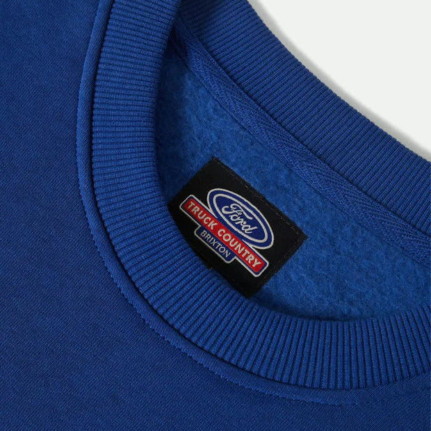 Brixton Ford Number One fleece crewneck sweatshirt in Ford blue, additional product image