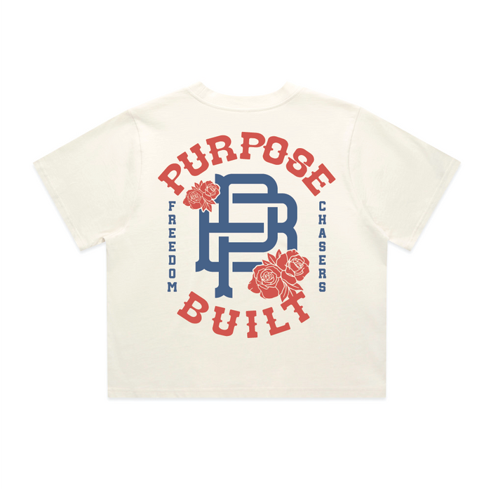 Purpose-Built Freedom Chasers crop top in faded bone