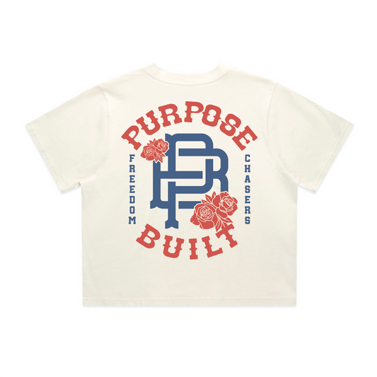 Purpose-Built Freedom Chasers crop top in faded bone