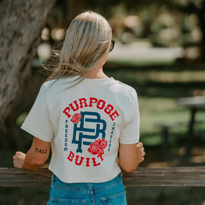 Purpose-Built Freedom Chasers crop top in faded bone, alternate product view
