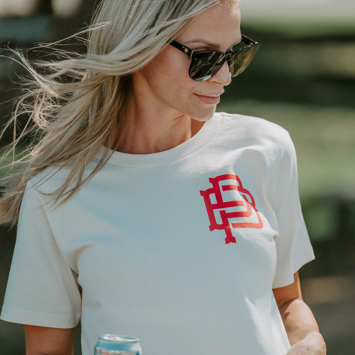 Purpose-Built Freedom Chasers crop top in faded bone, additional product view