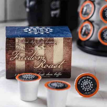Black Rifle Coffee Freedom Roast coffee rounds packaging