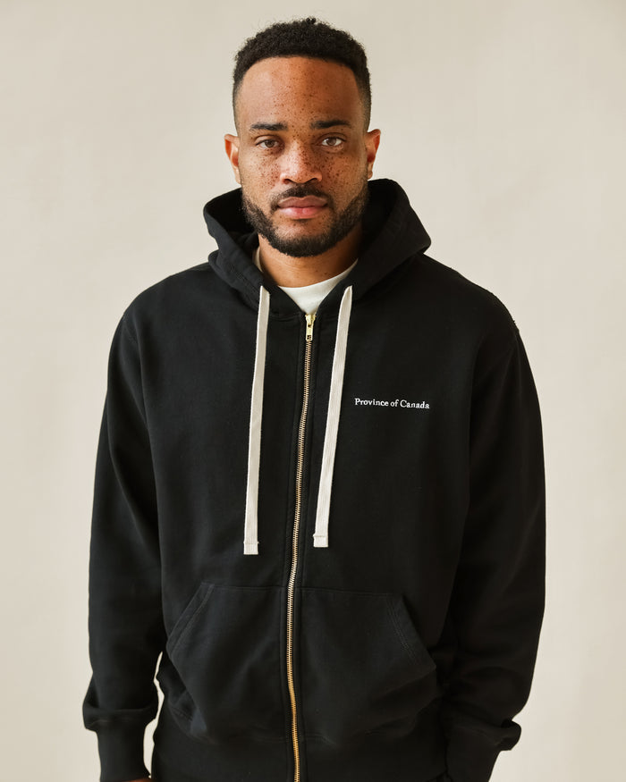 Made in Canada 100% Cotton French Terry Zip Hoodie Black - Unisex - Province of Canada