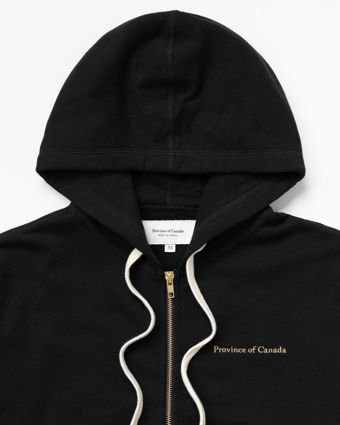 Made in Canada 100% Cotton French Terry Zip Hoodie Black - Unisex - Province of Canada