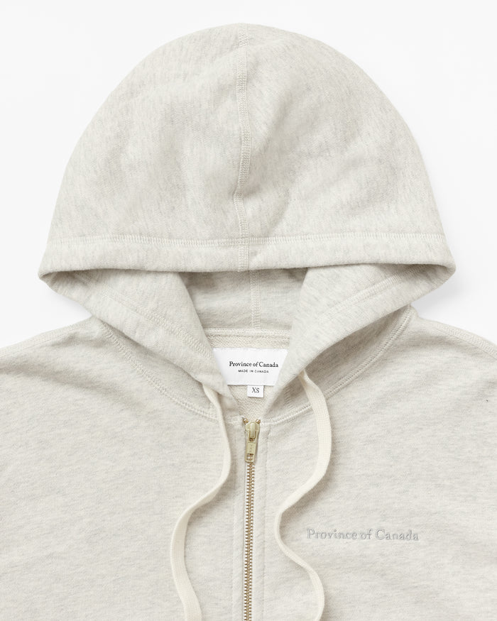 Made in Canada 100% Cotton French Terry Zip Hoodie Eggshell - Unisex - Province of Canada