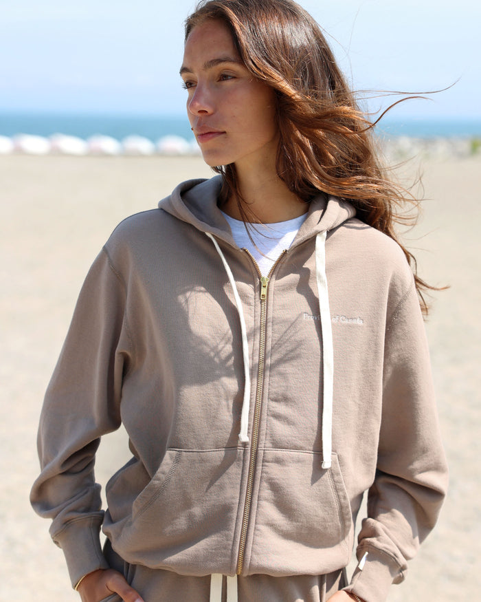 Made in Canada 100% Cotton French Terry Zip Hoodie Mocha Brown - Unisex - Province of Canada