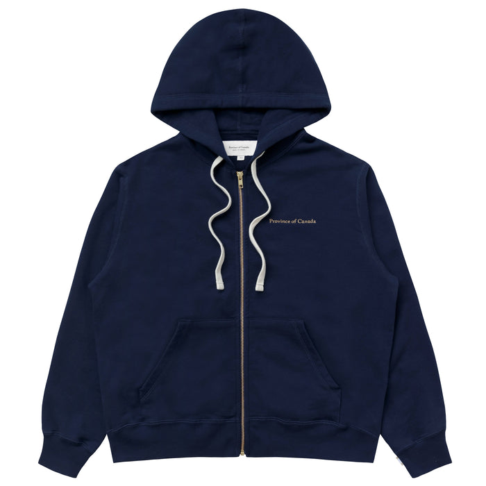 Made in Canada 100% Cotton French Terry Zip Hoodie Navy Blue - Unisex - Province of Canada