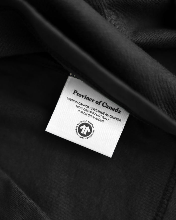 Made in Canada Friday V-Neck Tee Black 100% Organic Cotton - Province of Canada