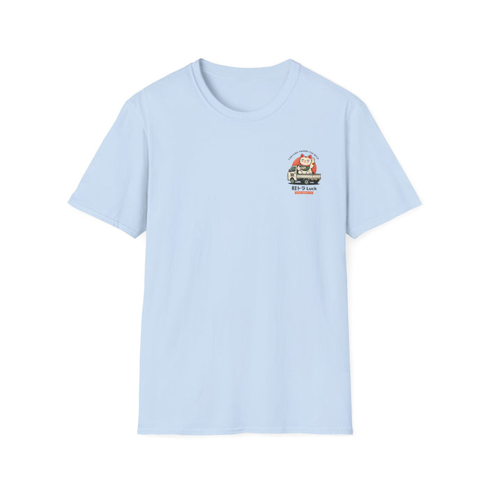 Front & Back Lucky Maneki-Neko Truck T-Shirt — "Fortune Favors the Bold"