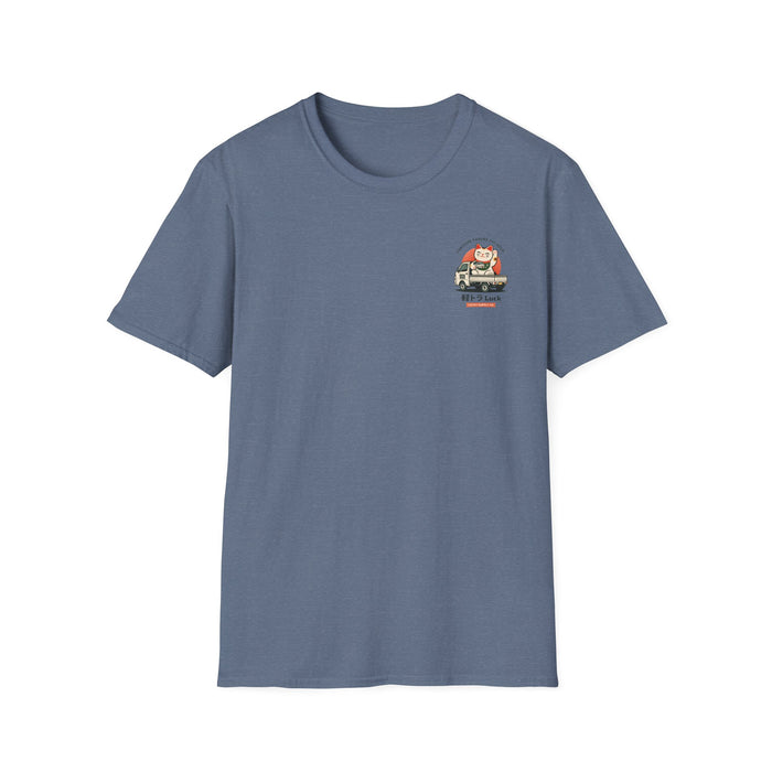 Front & Back Lucky Maneki-Neko Truck T-Shirt — "Fortune Favors the Bold"