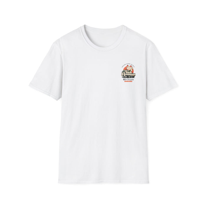 Front & Back Lucky Maneki-Neko Truck T-Shirt — "Fortune Favors the Bold"