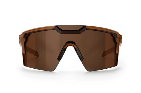 Future Tech Z87+ safety sunglasses by Heat Wave Visual in saddle with polarized lenses, front view