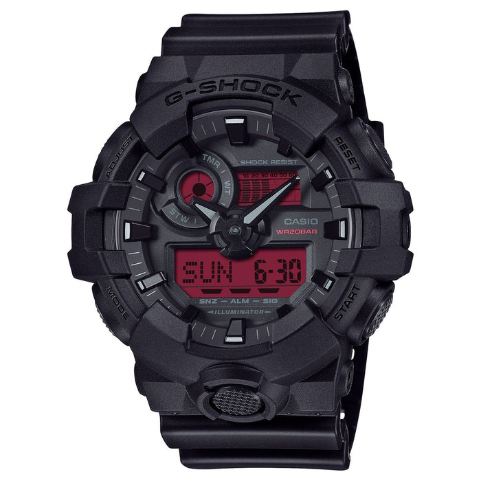 G-Shock GA700 series watch in black and red