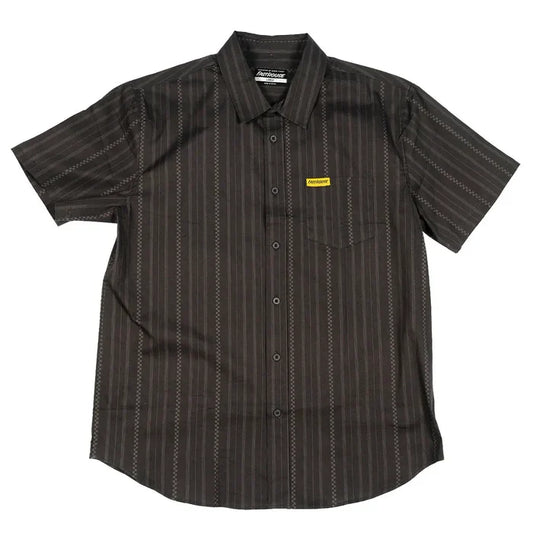 Fasthouse Gallery short sleeve button-up shirt in vintage black, available in big and tall sizes