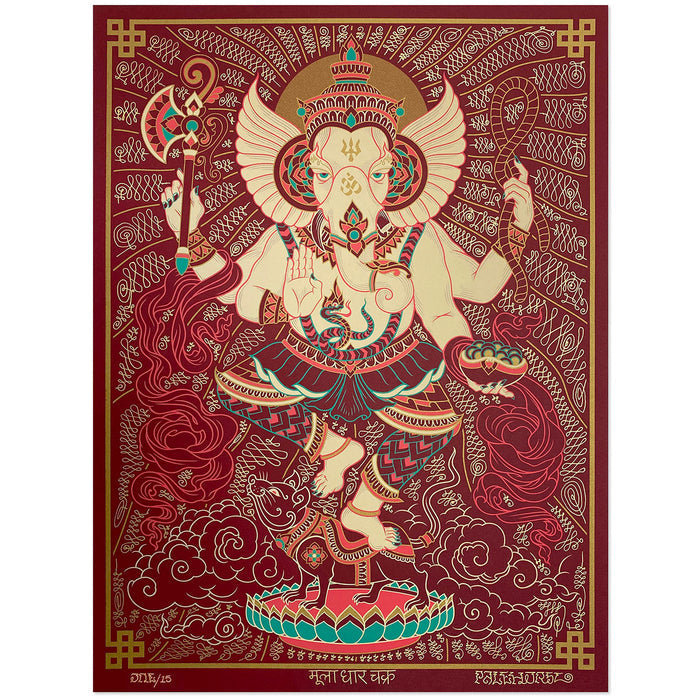'Ganesha' Hand Embellished Screen-print - 3 Variants