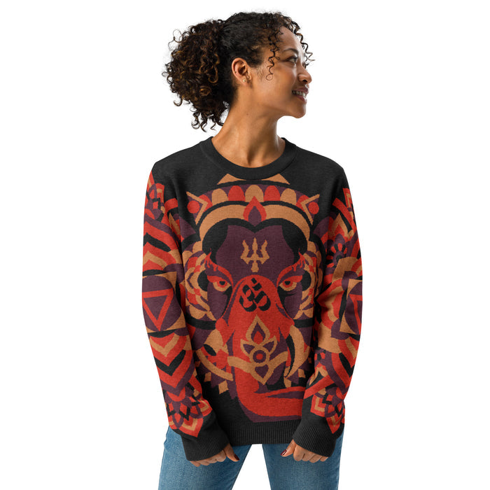 Ganesha: Knitted Crew Neck Sweater