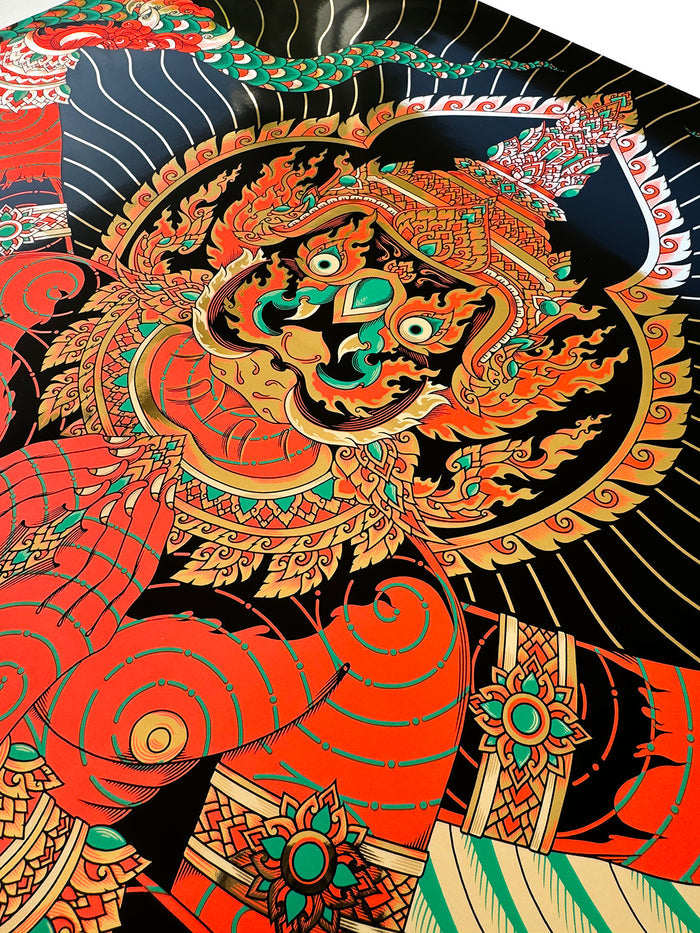 'Garuda' Gold Foil - Neon Screen-print