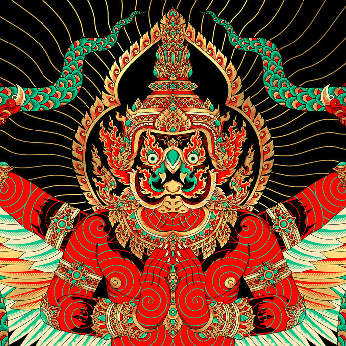 'Garuda' Gold Foil - Neon Screen-print